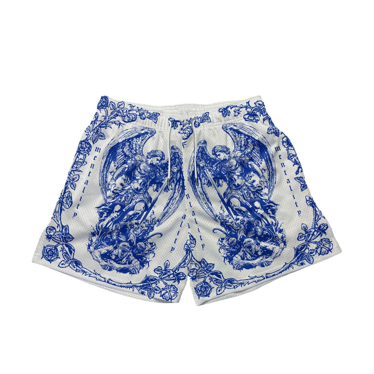 ST.MICHAEL BLUE/WHITE REVERSIBLE SHORT  - MID THIGH