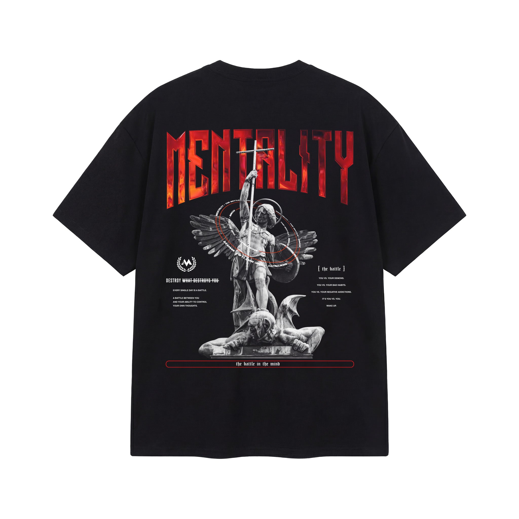 ST. MICHAEL 'THE BATTLE' TEE - BLACK