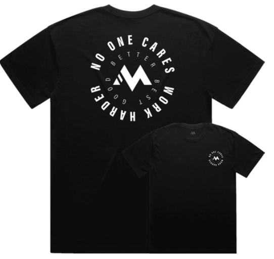 NO ONE CARES CIRCLE TEE - BLACK