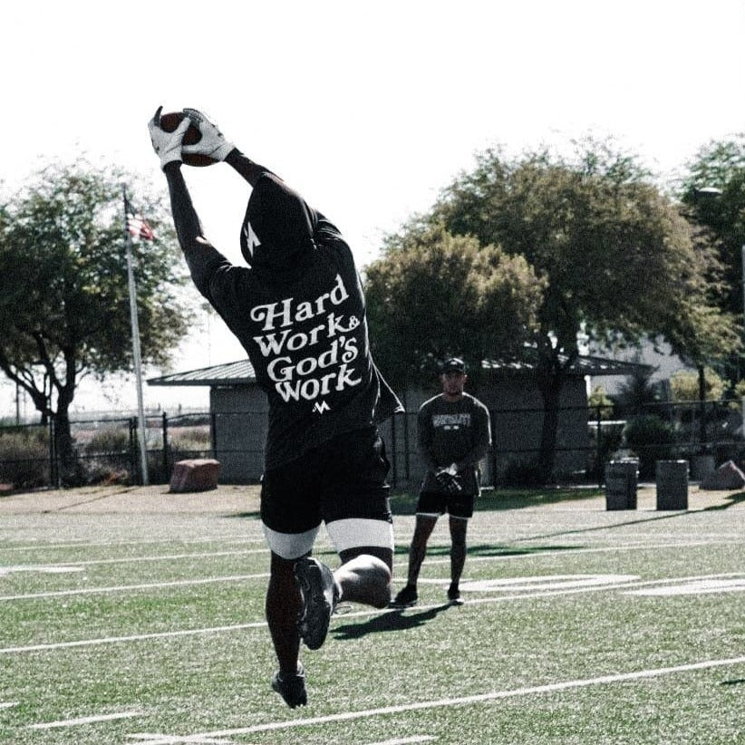 'HARD WORK & GOD'S WORK' TEE - BLACK