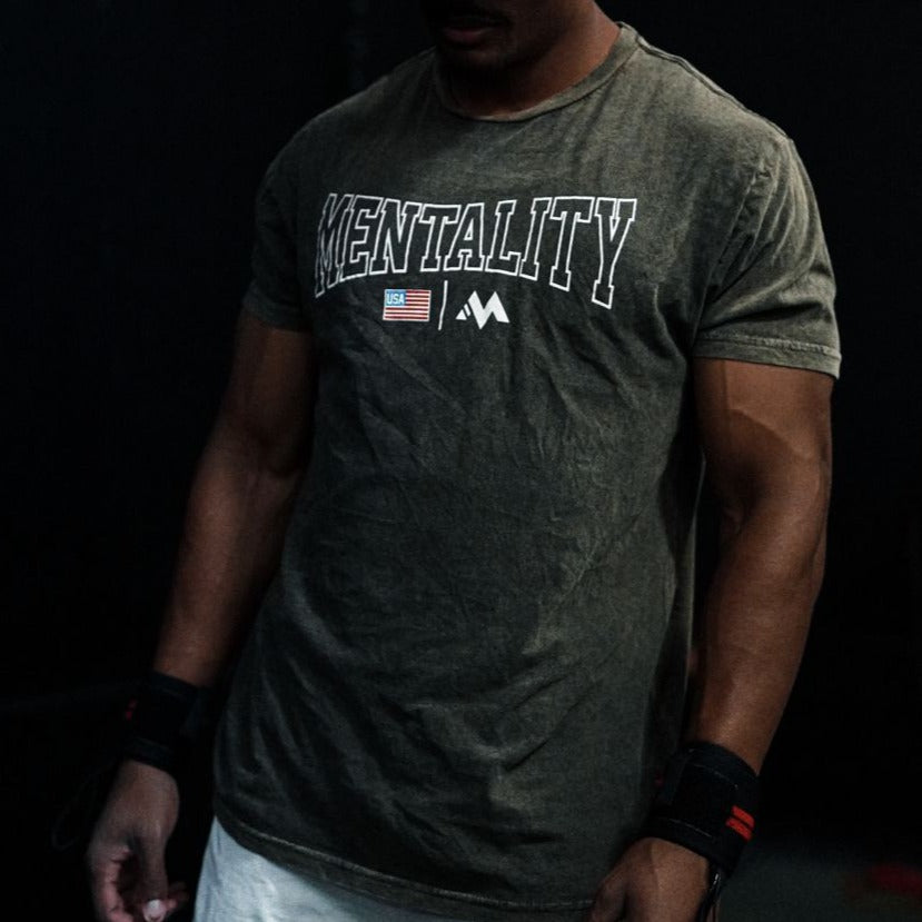 MENTALITY USA TEE - VINTAGE GREEN