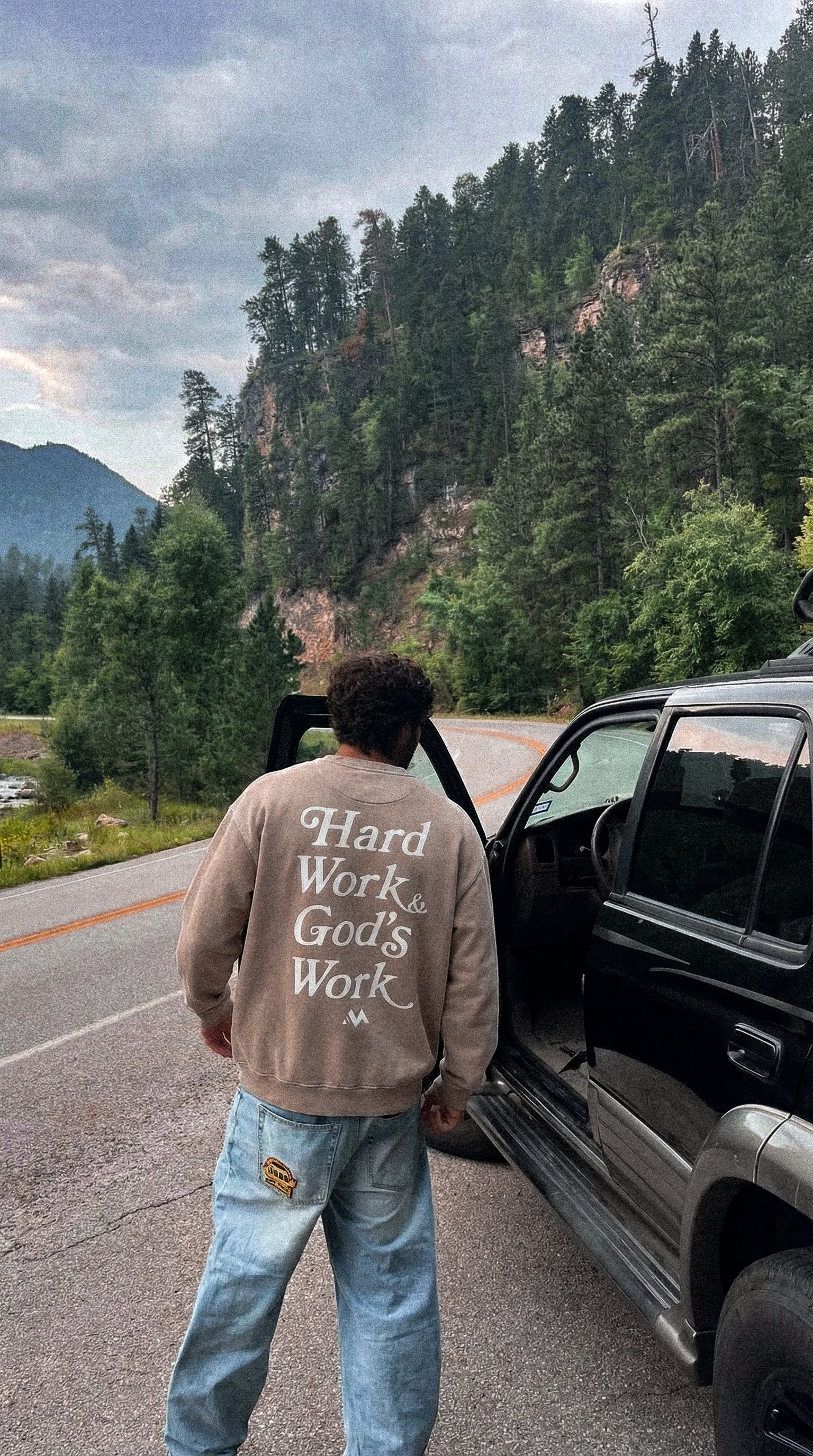 HARD WORK & GOD'S WORK SWEATSHIRT - CREAM