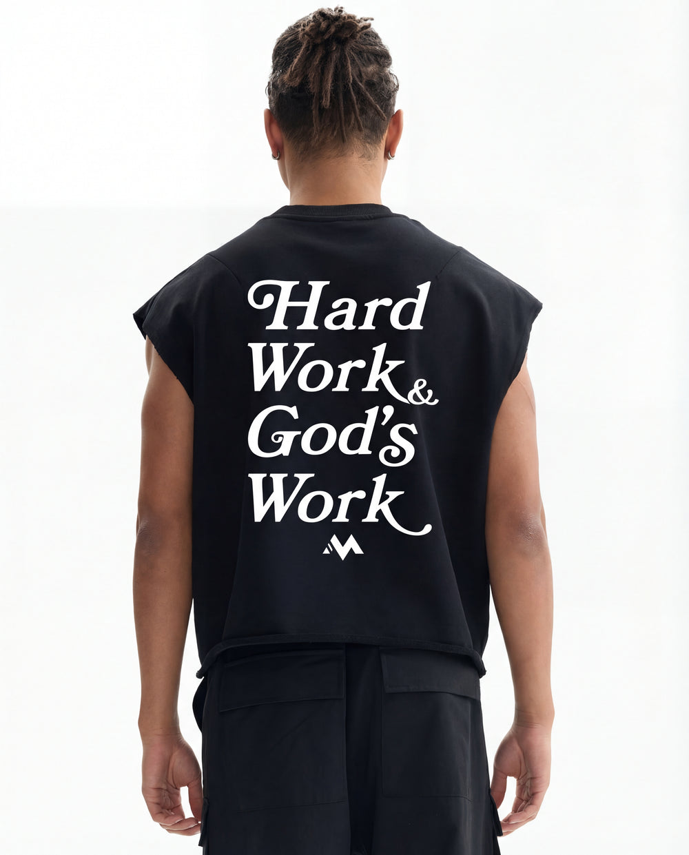 'HARD WORK & GOD'S WORK' FRENCH TERRY CUT-OFF