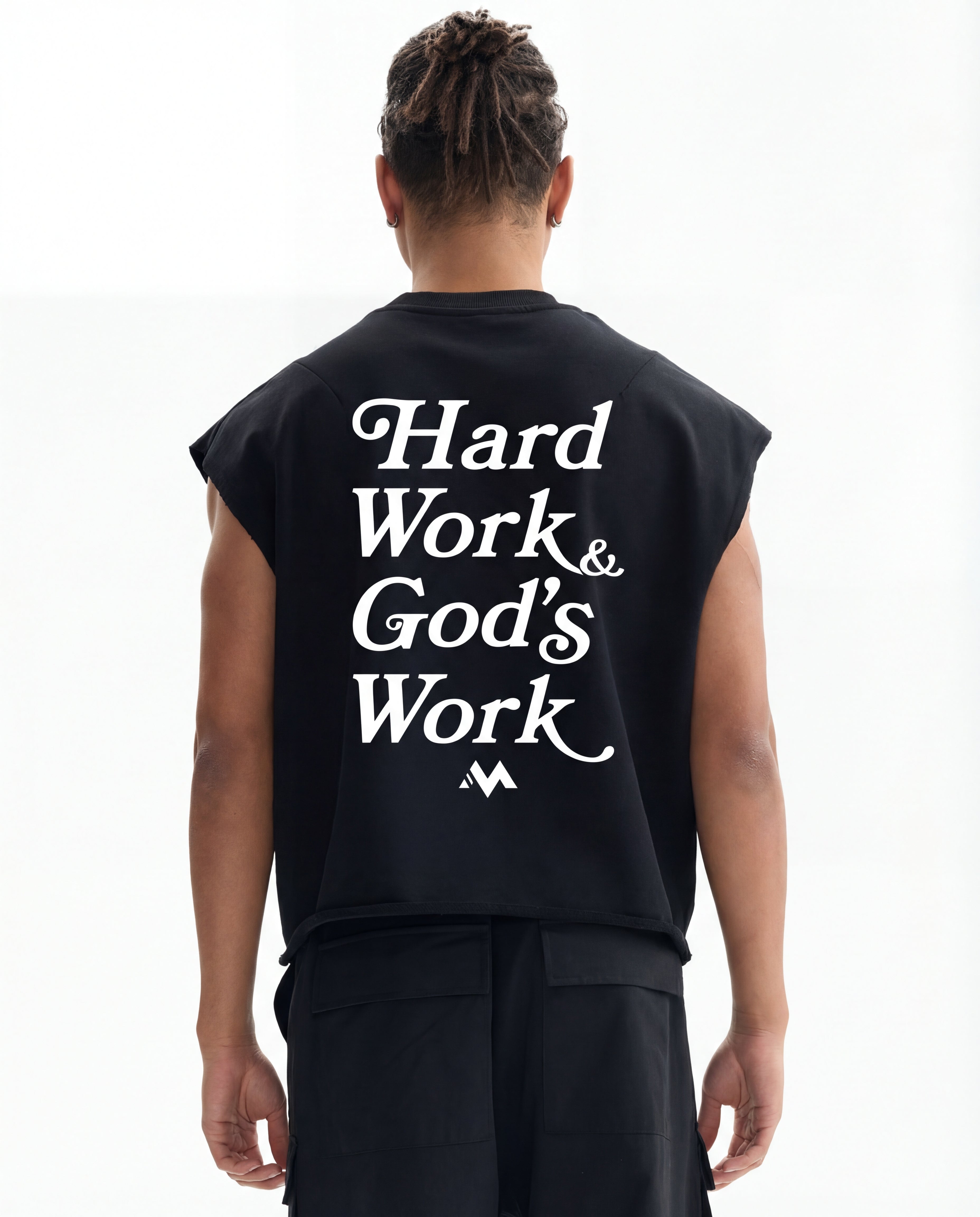 'HARD WORK & GOD'S WORK' FRENCH TERRY CUT-OFF