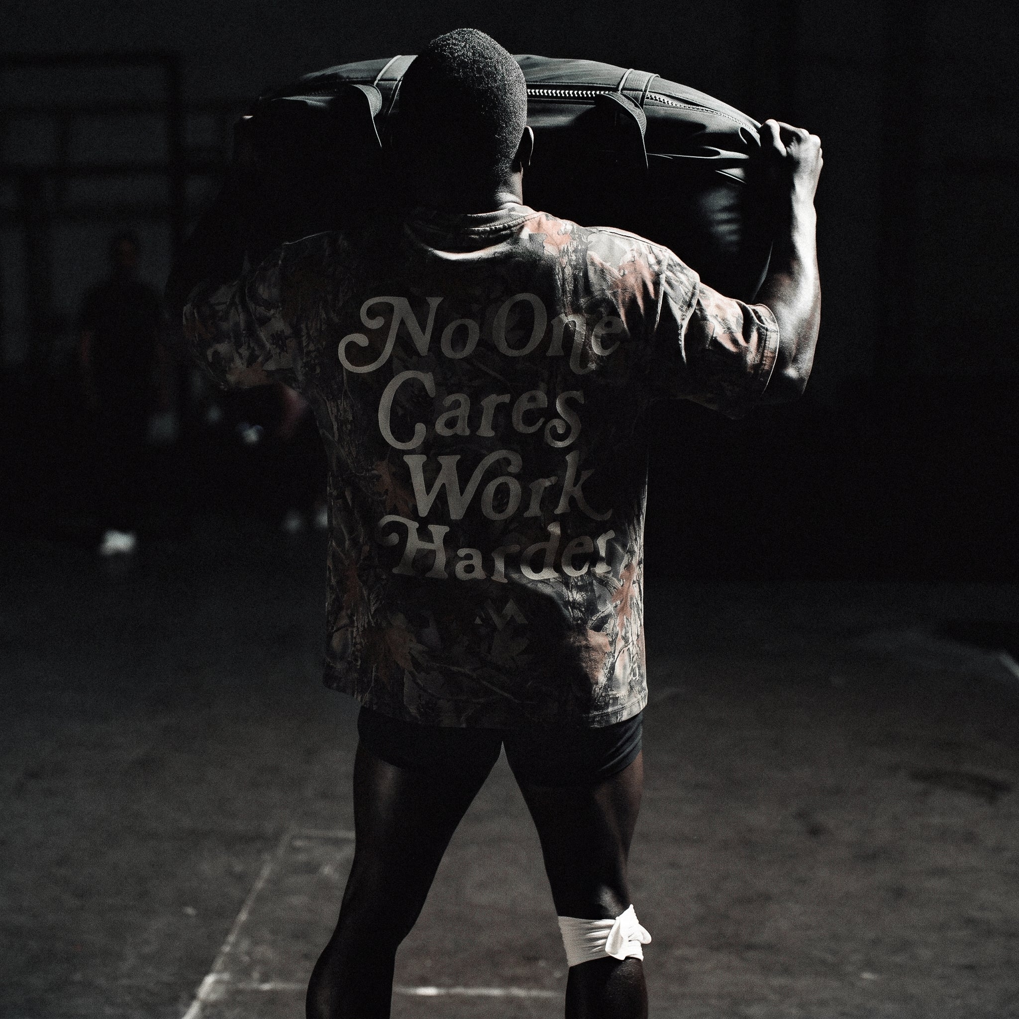'NO ONE CARES WORK HARDER' TEE - CAMO