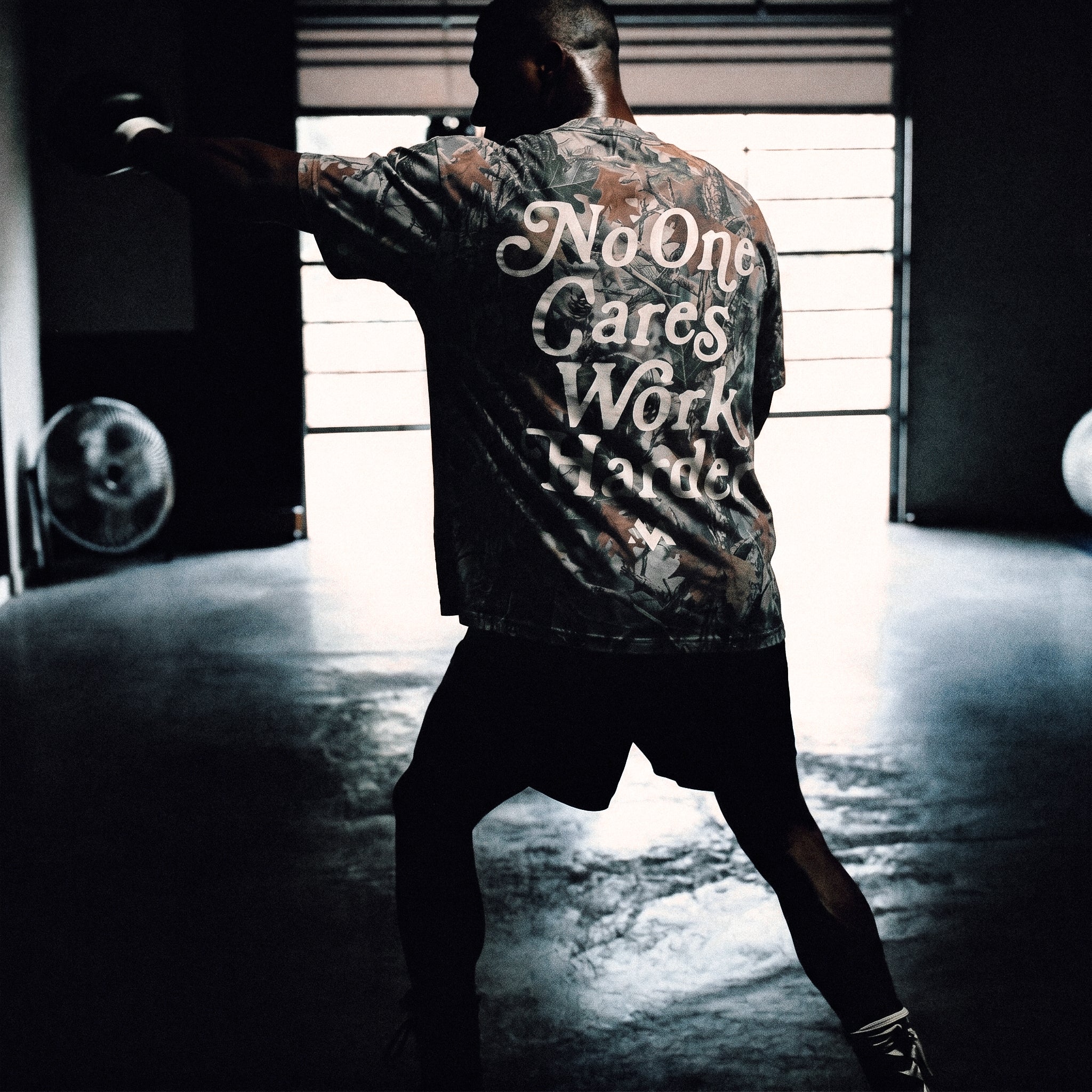 'NO ONE CARES WORK HARDER' TEE - CAMO