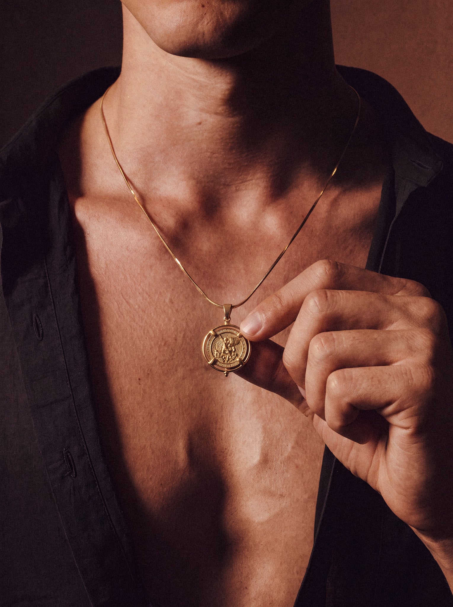 Classical Archangel Pendant - GOLD