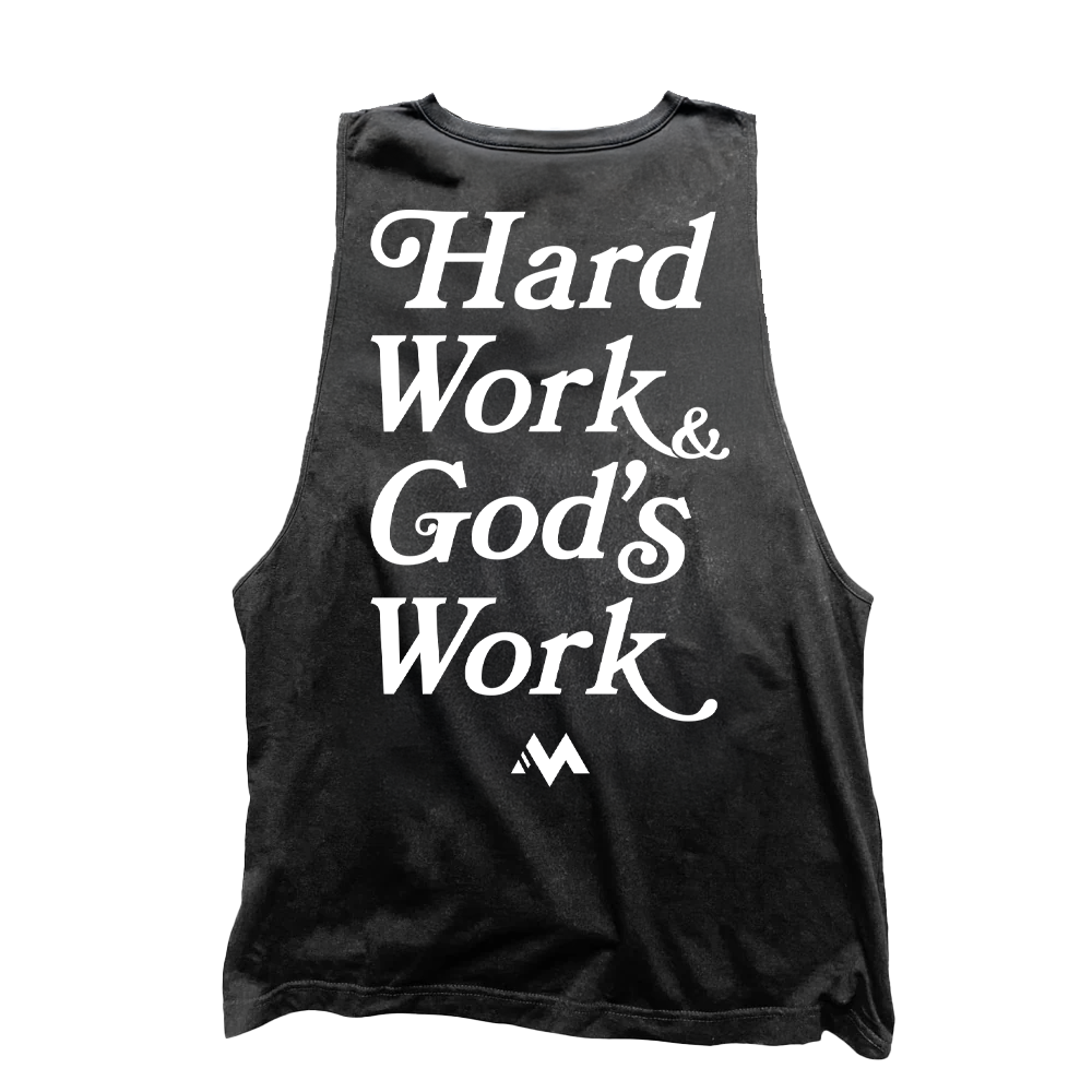 'HARD WORK & GOD'S WORK' SLEEVELESS CUTOFF - VINTAGE