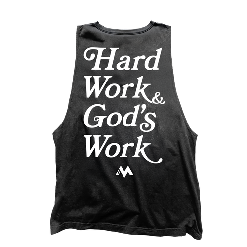 'HARD WORK & GOD'S WORK' SLEEVELESS CUTOFF - VINTAGE