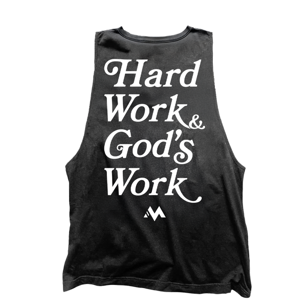 'HARD WORK & GOD'S WORK' SLEEVELESS CUTOFF - VINTAGE