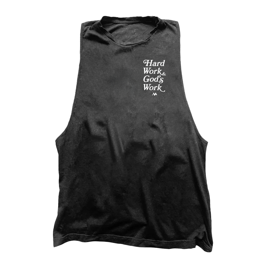 'HARD WORK & GOD'S WORK' SLEEVELESS CUTOFF - VINTAGE