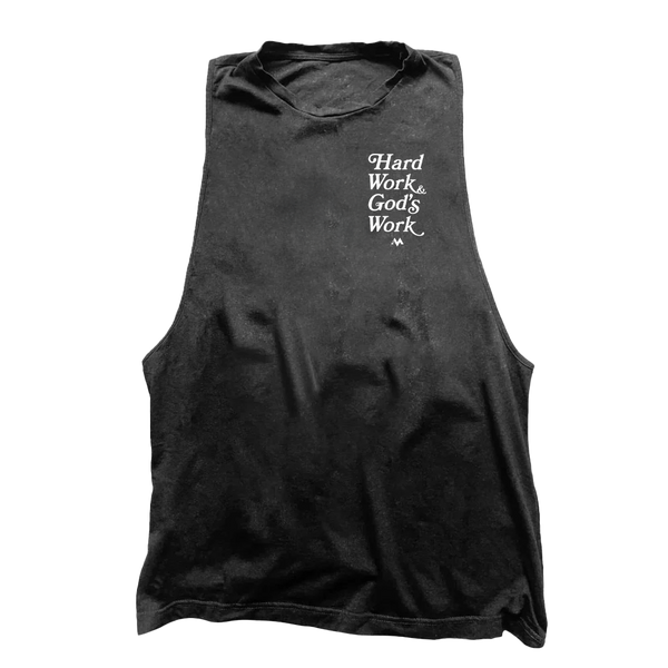 'HARD WORK & GOD'S WORK' SLEEVELESS CUTOFF - VINTAGE