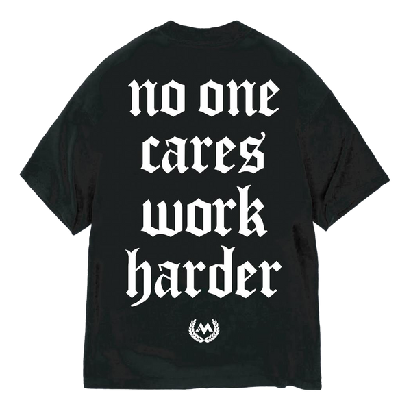 'WORK HARDER' WORDMARK TEE - BLACK