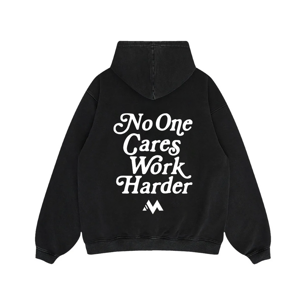 'NO ONE CARES WORK HARDER' HOODIE - BLACK