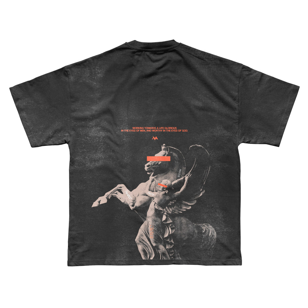 PEGASUS: GOD & GLORY TEE- GRAY