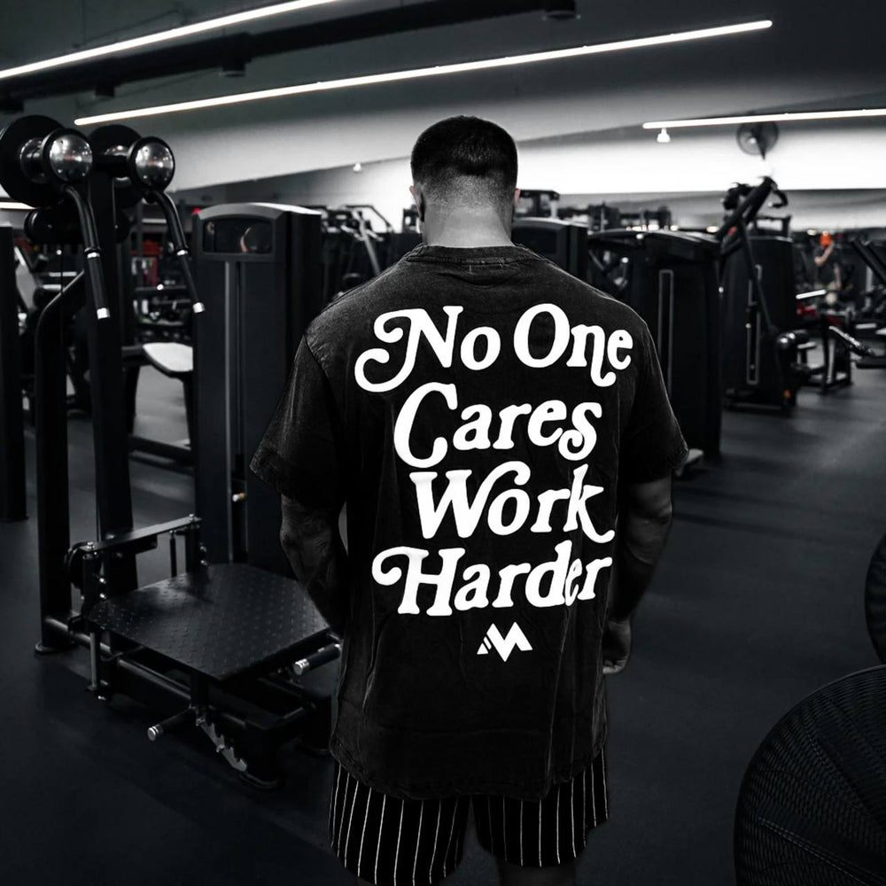 'WORK HARDER' TEE - JET BLACK