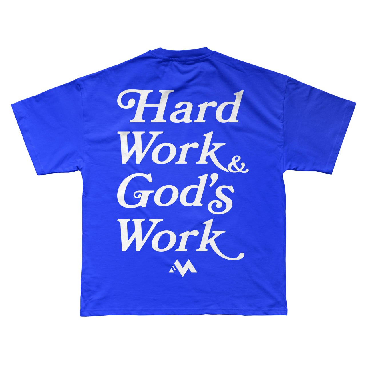 'HARD WORK & GOD'S WORK' TEE - COLBAT BLUE