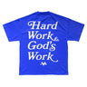 'HARD WORK & GOD'S WORK' TEE - COBALT BLUE