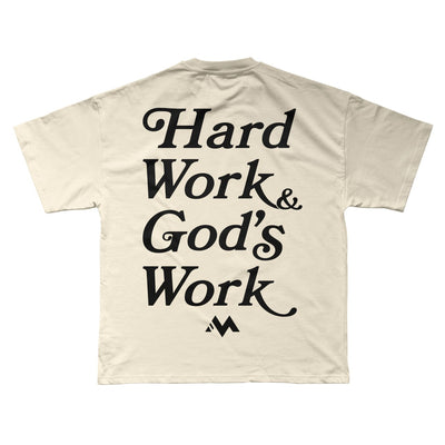 'HARD WORK & GOD'S WORK' TEE - BONE