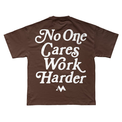 'WORK HARDER' TEE - COFFEE