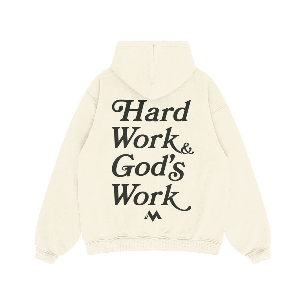 'HARD WORK & GOD'S WORK' ✞ HOODIE - BUTTER