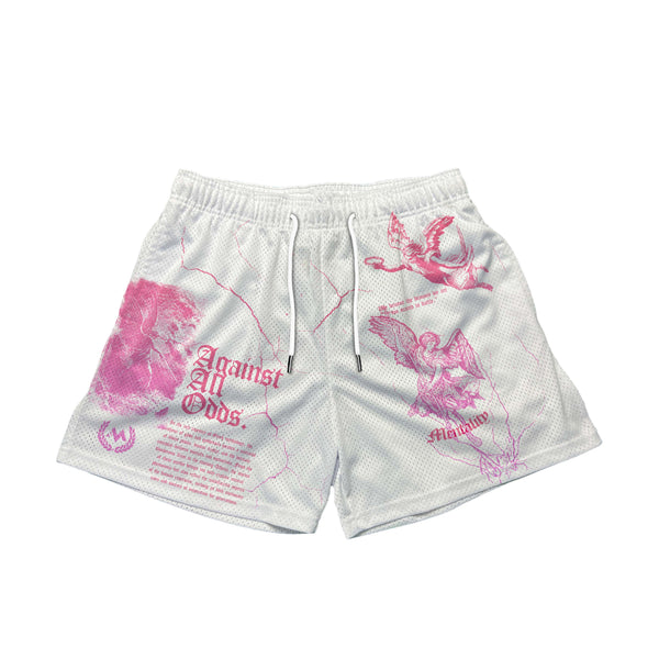 'WINGS OF VICTORY' MESH SHORTS - PINK