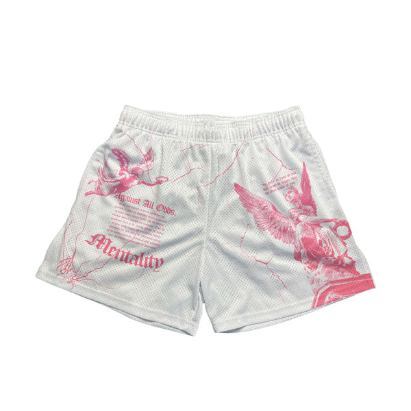 'WINGS OF VICTORY' MESH SHORTS - PINK