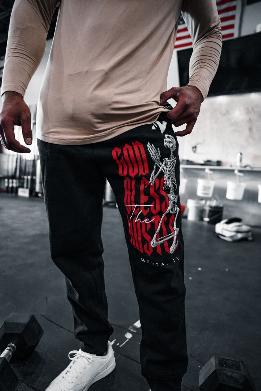 GOD BLESS THE HUSTLE SWEATPANTS - BLACK