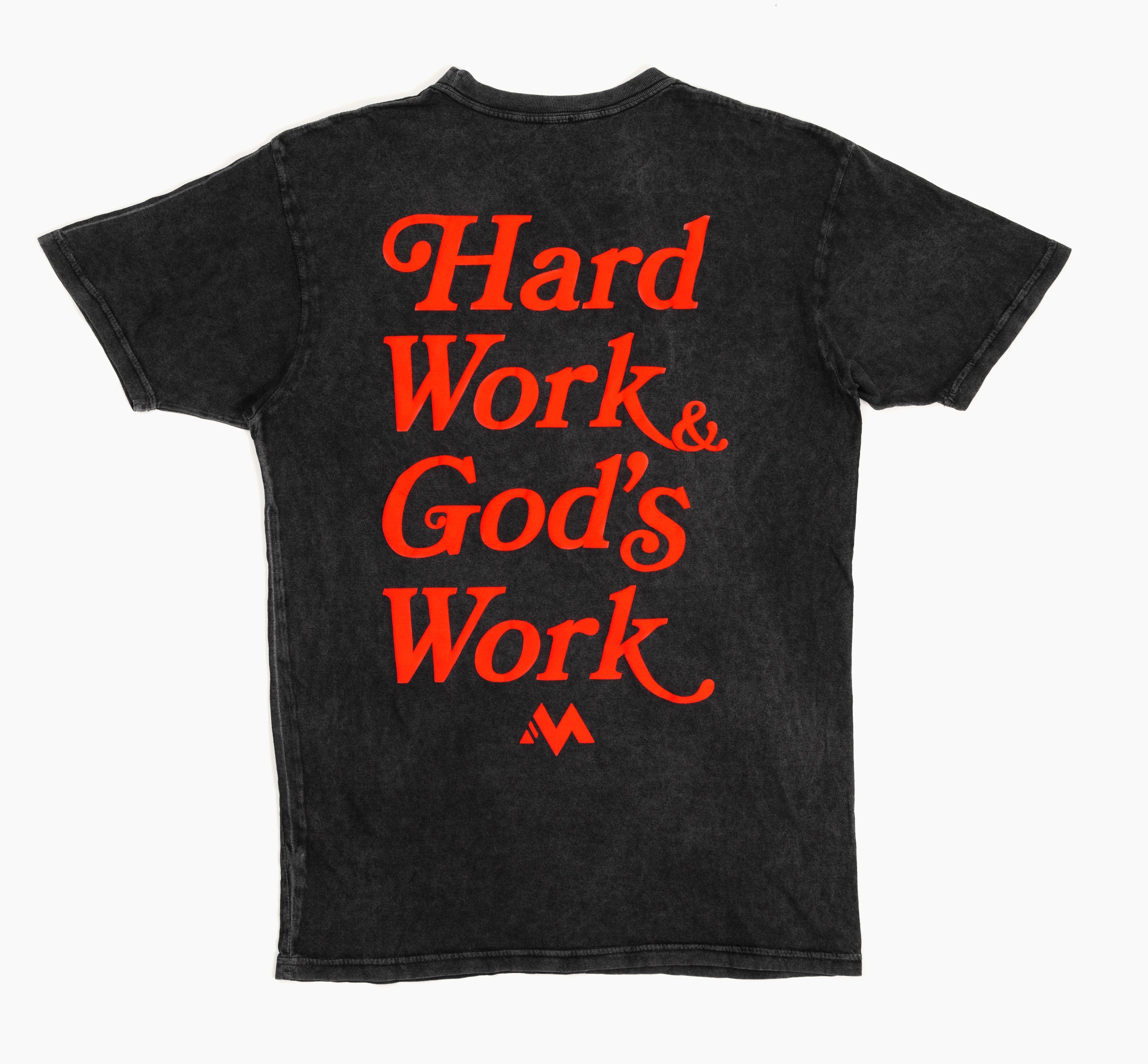 HARD WORK GODS WORK TEE - VINTAGE RED