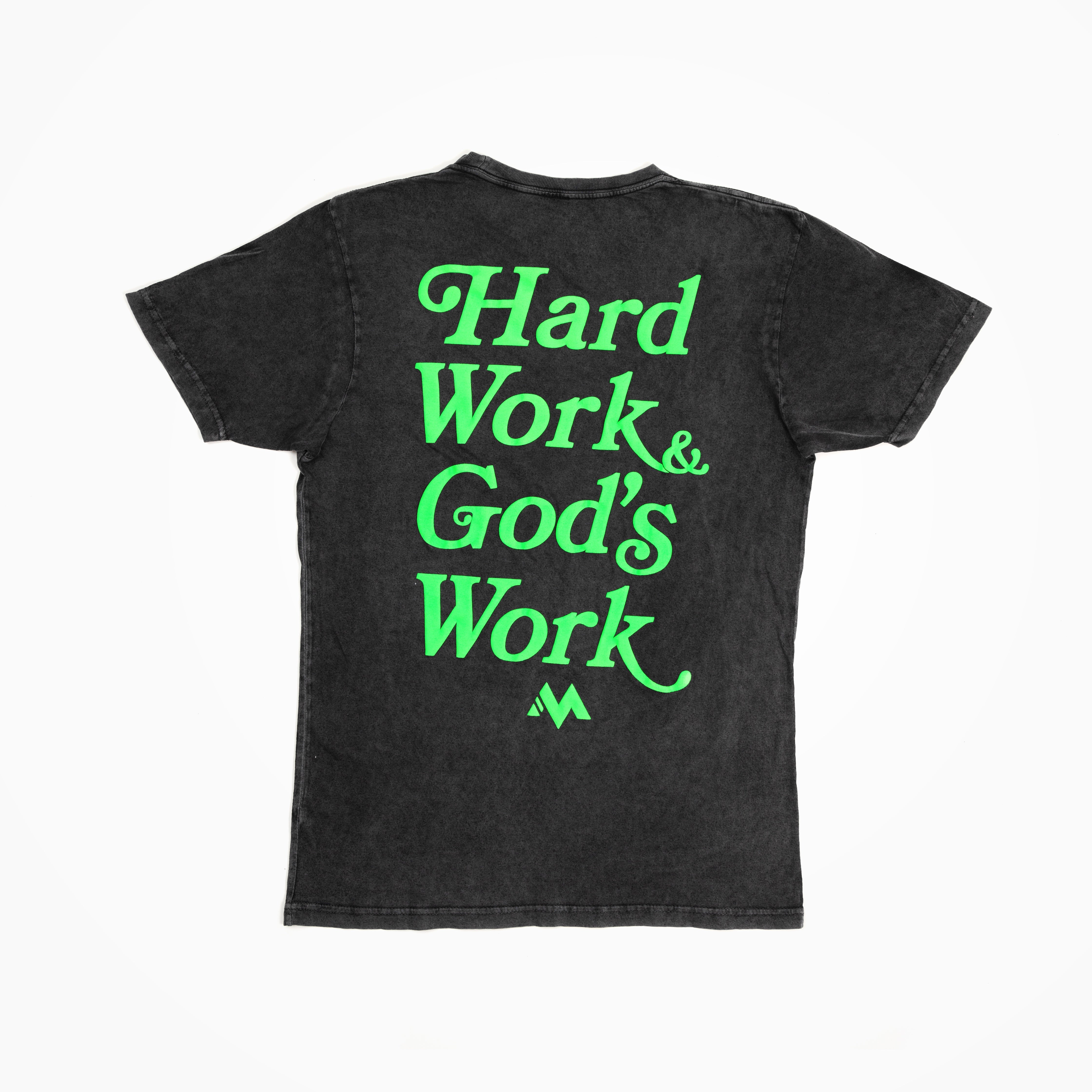 HARD WORK GODS WORK TEE - VINTAGE GREEN